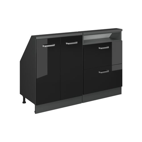 Ensembles De Meuble De Rangement Sous Pente Rion 55957 Noir Brillant/anthracite Lot De 2