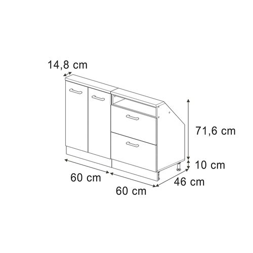 Ensembles De Meuble De Rangement Sous Pente Rion 55968 Béton Noir/chêne Doré Lot De 2