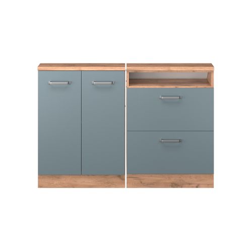 Ensembles De Meuble De Rangement Sous Pente Rion 55969 Bleu-gris/chêne Doré Lot De 2