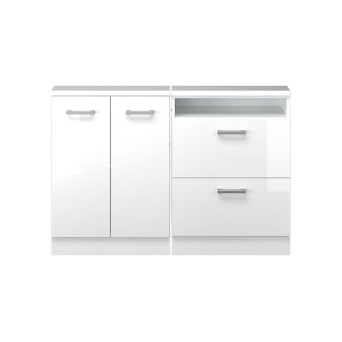 Ensembles De Meuble De Rangement Sous Pente Rion 55985 Blanc Brillant/blanc Lot De 2