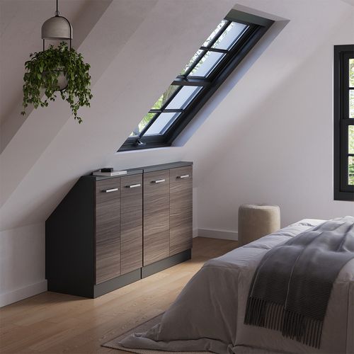 Ensembles De Meuble De Rangement Sous Pente Rion 55991 Gris Noble/anthracite Lot De 2