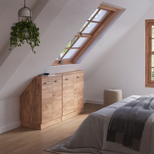 Ensembles De Meuble De Rangement Sous Pente Rion 56005 Chêne De Force Doré Lot De 2