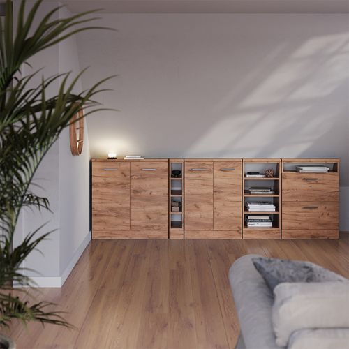 Ensembles De Meuble De Rangement Sous Pente Rion 56005 Chêne De Force Doré Lot De 2