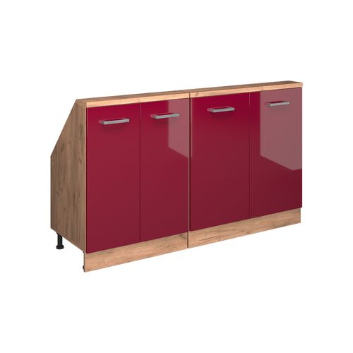 Ensembles De Meuble De Rangement Sous Pente Rion 56006 Rouge Brillant/chêne Doré Lot De 2