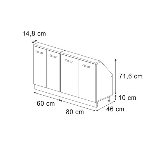 Ensembles De Meuble De Rangement Sous Pente Rion 56012 Blanc Campagnard/chêne Doré Lot De 2