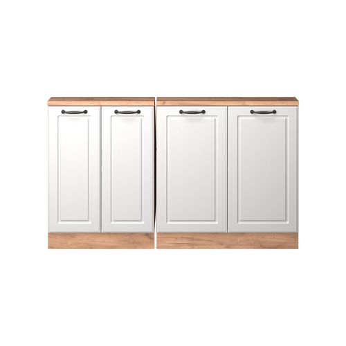 Ensembles De Meuble De Rangement Sous Pente Rion 56012 Blanc Campagnard/chêne Doré Lot De 2