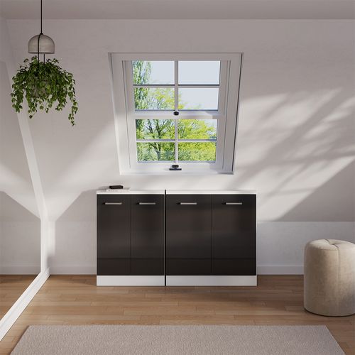 Ensembles De Meuble De Rangement Sous Pente Rion 56013 Anthracite Brillant/blanc Lot De 2