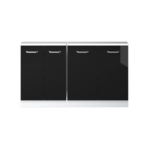 Ensembles De Meuble De Rangement Sous Pente Rion 56022 Noir Brillant/blanc Lot De 2