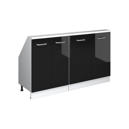 Ensembles De Meuble De Rangement Sous Pente Rion 56022 Noir Brillant/blanc Lot De 2