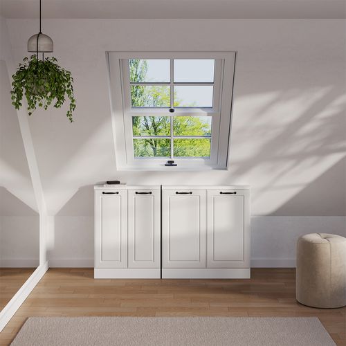 Ensembles De Meuble De Rangement Sous Pente Rion 56025 Blanc Campagne/blanc Lot De 2