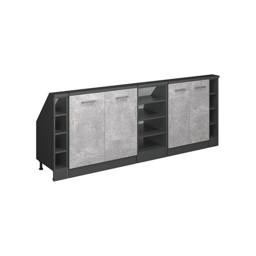 Ensembles De Meuble De Rangement Sous Pente Rion 56029 Béton/anthracite Lot De 5