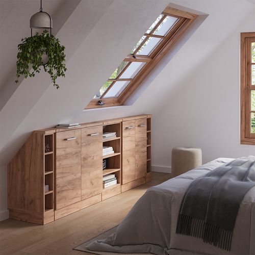 Ensembles De Meuble De Rangement Sous Pente Rion 56044 Chêne De Force Doré Lot De 5