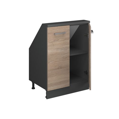 Meuble De Rangement Sous Pente Rion 56114 Sonoma/anthracite Avec 2 Portes