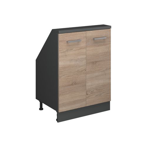 Meuble De Rangement Sous Pente Rion 56114 Sonoma/anthracite Avec 2 Portes