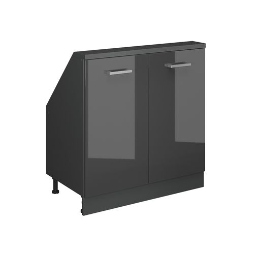 Meuble De Rangement Sous Pente Rion 56143 Anthracite Brillant/anthracite Avec 2 Portes