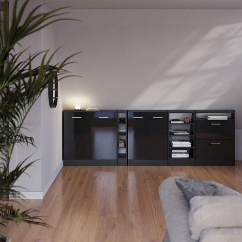 Meuble De Rangement Sous Pente Rion 56143 Anthracite Brillant/anthracite Avec 2 Portes