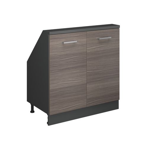Meuble De Rangement Sous Pente Rion 56147 Gris Noble/anthracite Avec 2 Portes