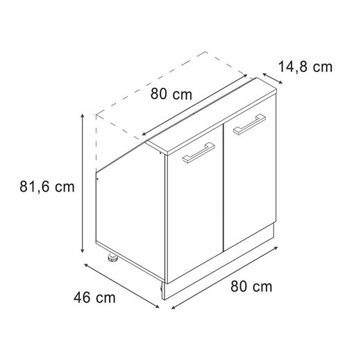 Meuble De Rangement Sous Pente Rion 56165 Noir Brillant/chêne Doré Avec 2 Portes