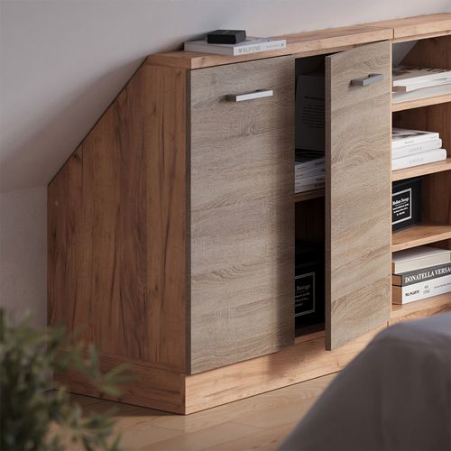 Meuble De Rangement Sous Pente Rion 56166 Sonoma/chêne Doré Avec 2 Portes