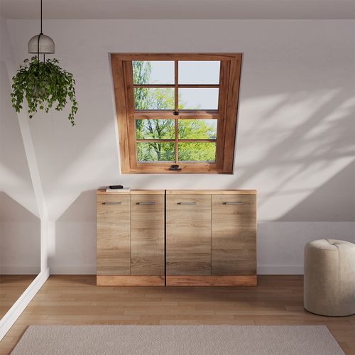 Meuble De Rangement Sous Pente Rion 56166 Sonoma/chêne Doré Avec 2 Portes