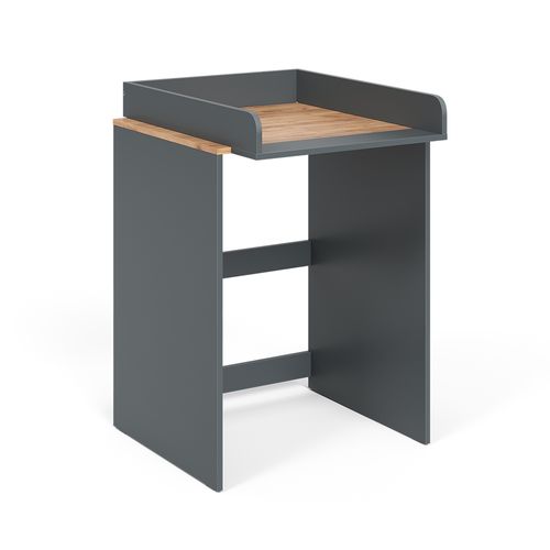 Armoire Machine à Laver Viktor 56189 Anthracite/chêne Doré 68x88.2cm 2 Pièces Avec Matelas à Langer