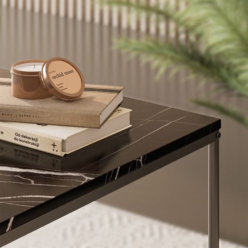 Set De Tables Basses Ramio 56191 Marbre Noir 80x80cm 2 Pièces