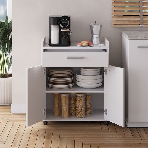 Caisson Roulant Ansel 56237 Blanc 60x40cm Avec Tiroirs