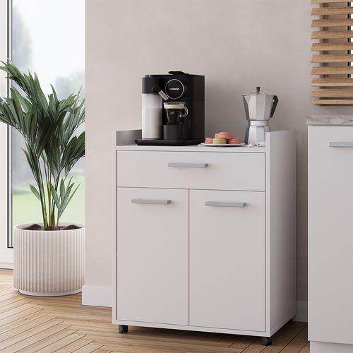 Caisson Roulant Ansel 56237 Blanc 60x40cm Avec Tiroirs