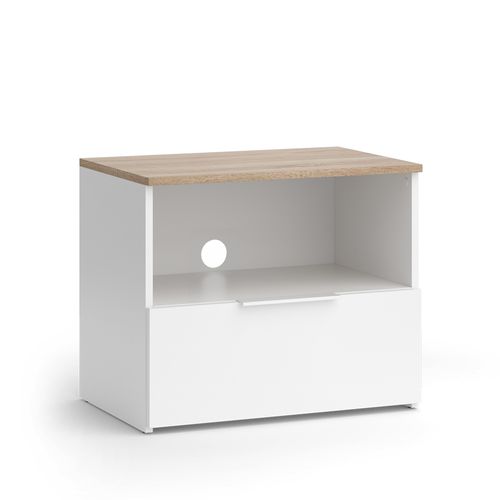 Meuble TV Wido 56265 Blanc/sonoma 60x50cm Avec Tiroir