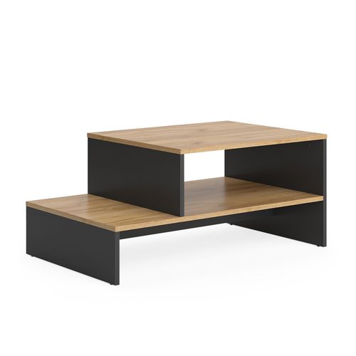 Table Basse Amely 56268 Chêne Doré/anthracite 90x55cm Avec Étagère
