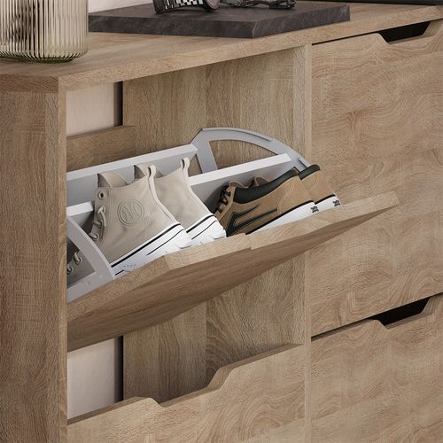 Benne à Chaussures Luca 56272 Sonoma 116.6x72.5cm Avec 4 Compartiments