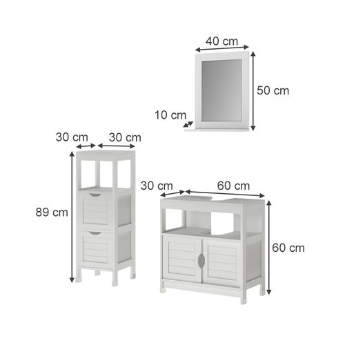 Meubles Bain Vilda 56276 Blanc 3 Pièces