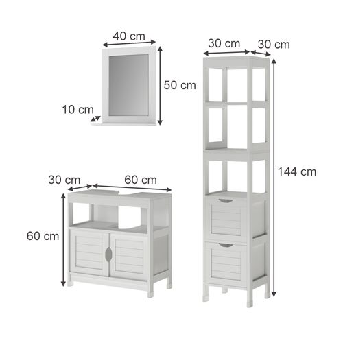 Meubles Bain Vilda 56277 Blanc 3 Pièces