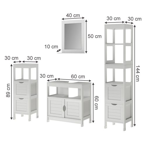 Meubles Bain Vilda 56278 Blanc 4 Pièces