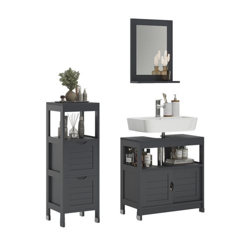 Meubles Bain Vilda 56280 Gris 3 Pièces