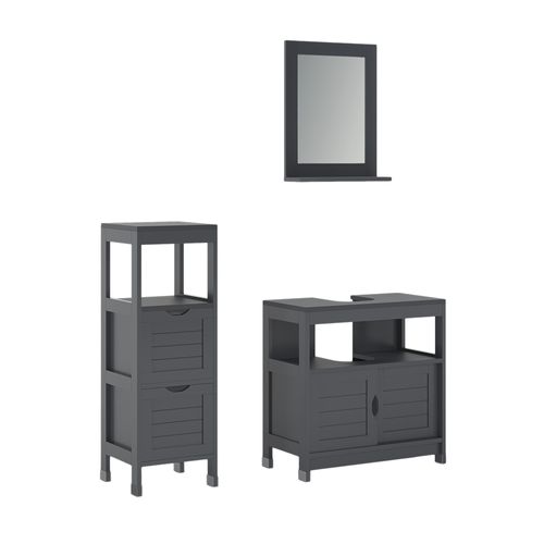 Meubles Bain Vilda 56280 Gris 3 Pièces