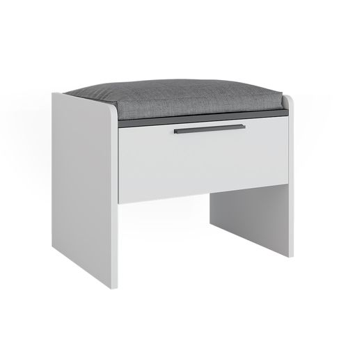 Banquette De Salle à Manger Roman 56283 Blanc 53.5x41.1cm Avec 1 Tiroir