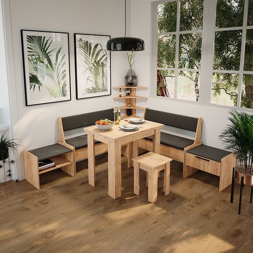 Banquette De Salle à Manger Roman 56285 Sable Chêne 53.5x41.1cm Avec 1 Tiroir