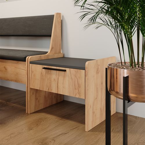 Banquette De Salle à Manger Roman 56285 Sable Chêne 53.5x41.1cm Avec 1 Tiroir