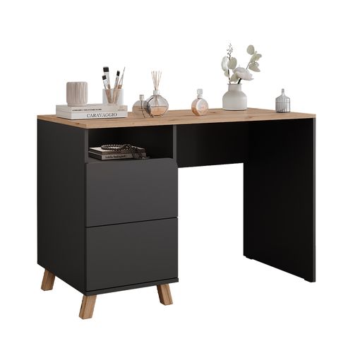 Coiffeuse Karen 56298 Anthracite/artisan 110cm Avec Tiroirs