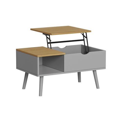 Table Basse Stora 56373 Gris 76x45cm Avec Fonction De Levage