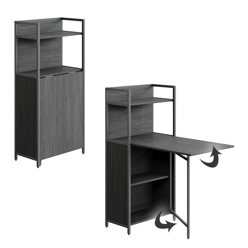 Bureau Savio 56376 Noir 57x30cm Avec Plateau De Table Pliant