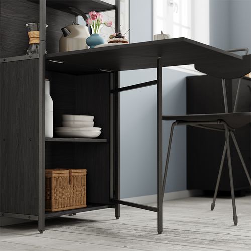 Bureau Savio 56376 Noir 57x30cm Avec Plateau De Table Pliant