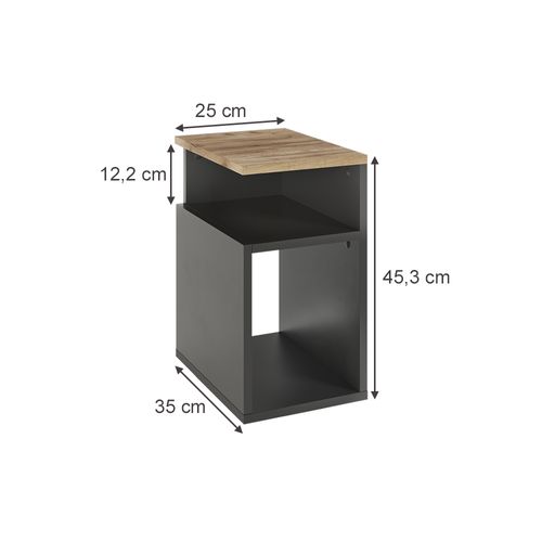 Table De Nuit Elios 56383 Anthracite/chêne Doré Lot De 2