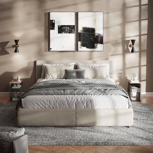 Table De Nuit Elios 56383 Anthracite/chêne Doré Lot De 2