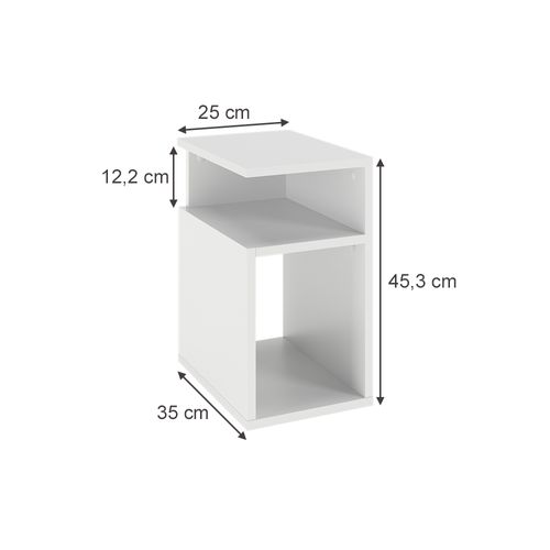 Table De Nuit Elios 56389 Blanc 25x45.3cm