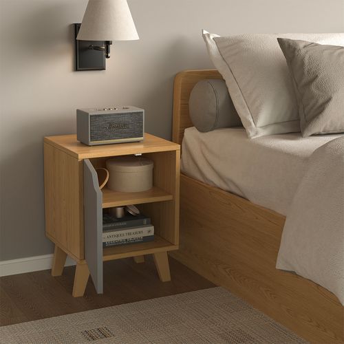 Table De Nuit Malu 56397 Chêne/anthracite 2 Pièces