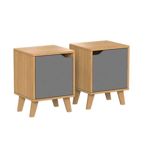 Table De Nuit Malu 56397 Chêne/anthracite 2 Pièces