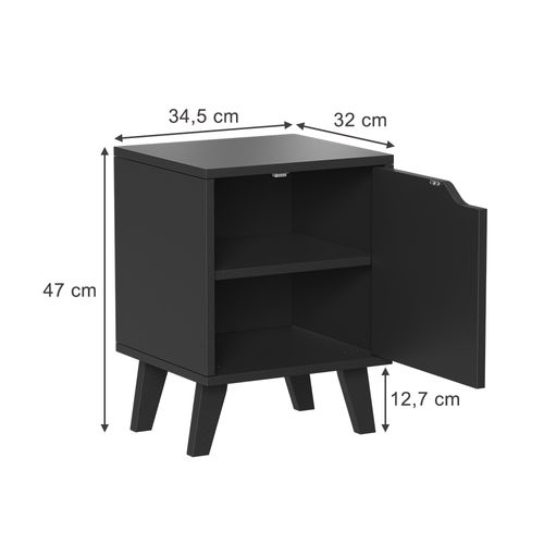 Table De Nuit Malu 56400 Noir Lot De 2