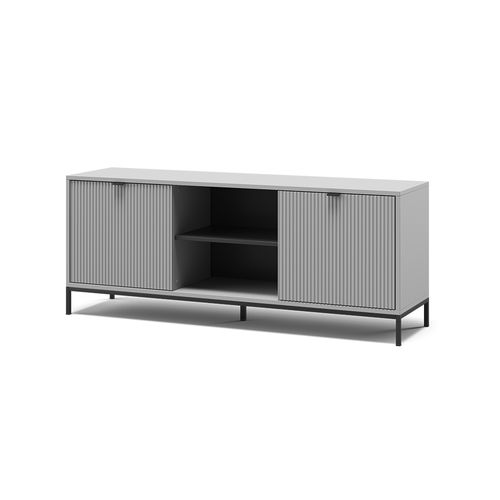 Meuble TV Eliza 56402 Gris 150x60cm Avec 2 Portes